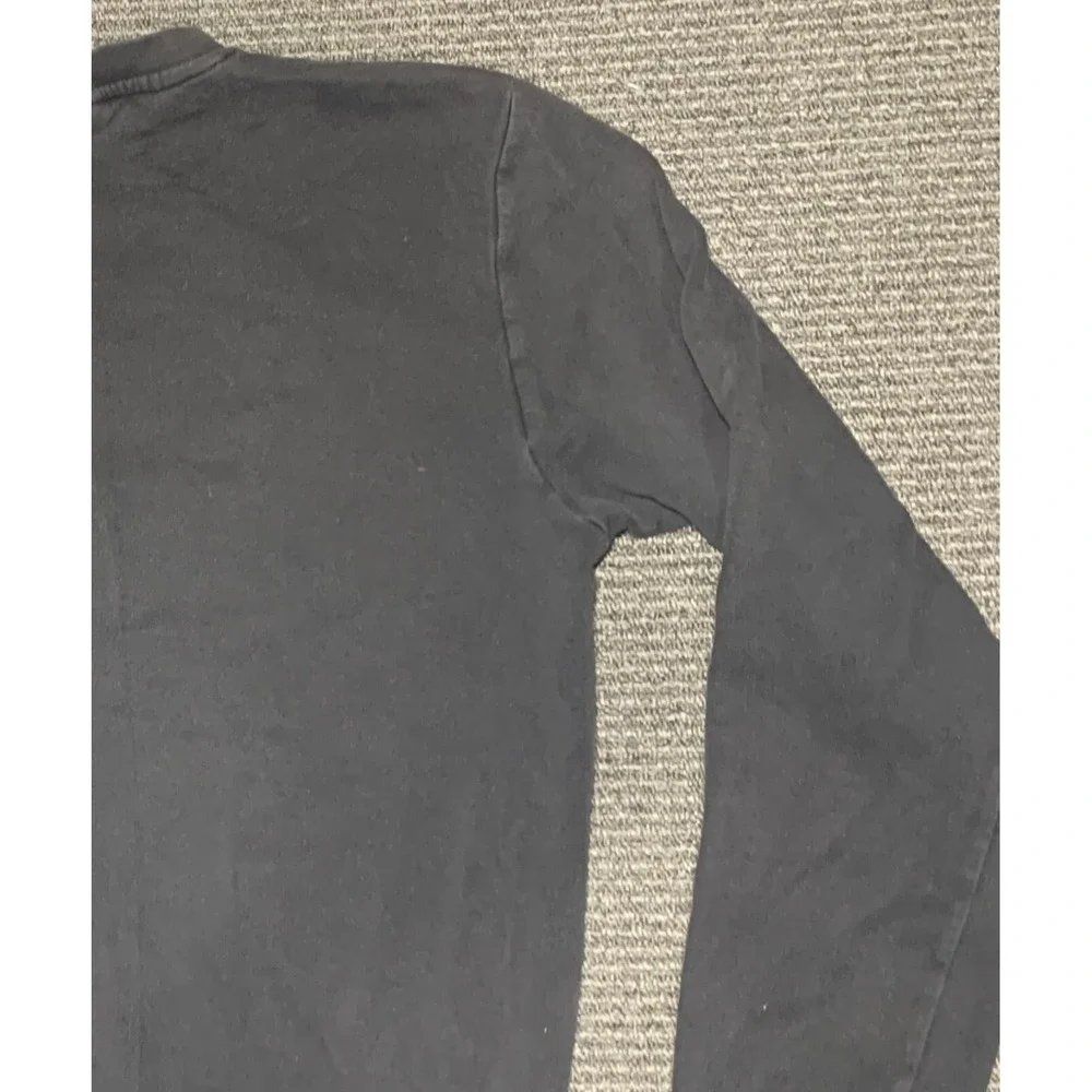 Adidas Sweatshirt Mens Small Black Crew Neck Long Sleeve Heavyweight Pullover